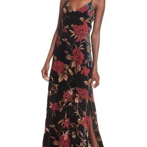 Storee velvet burnout maxi dress.